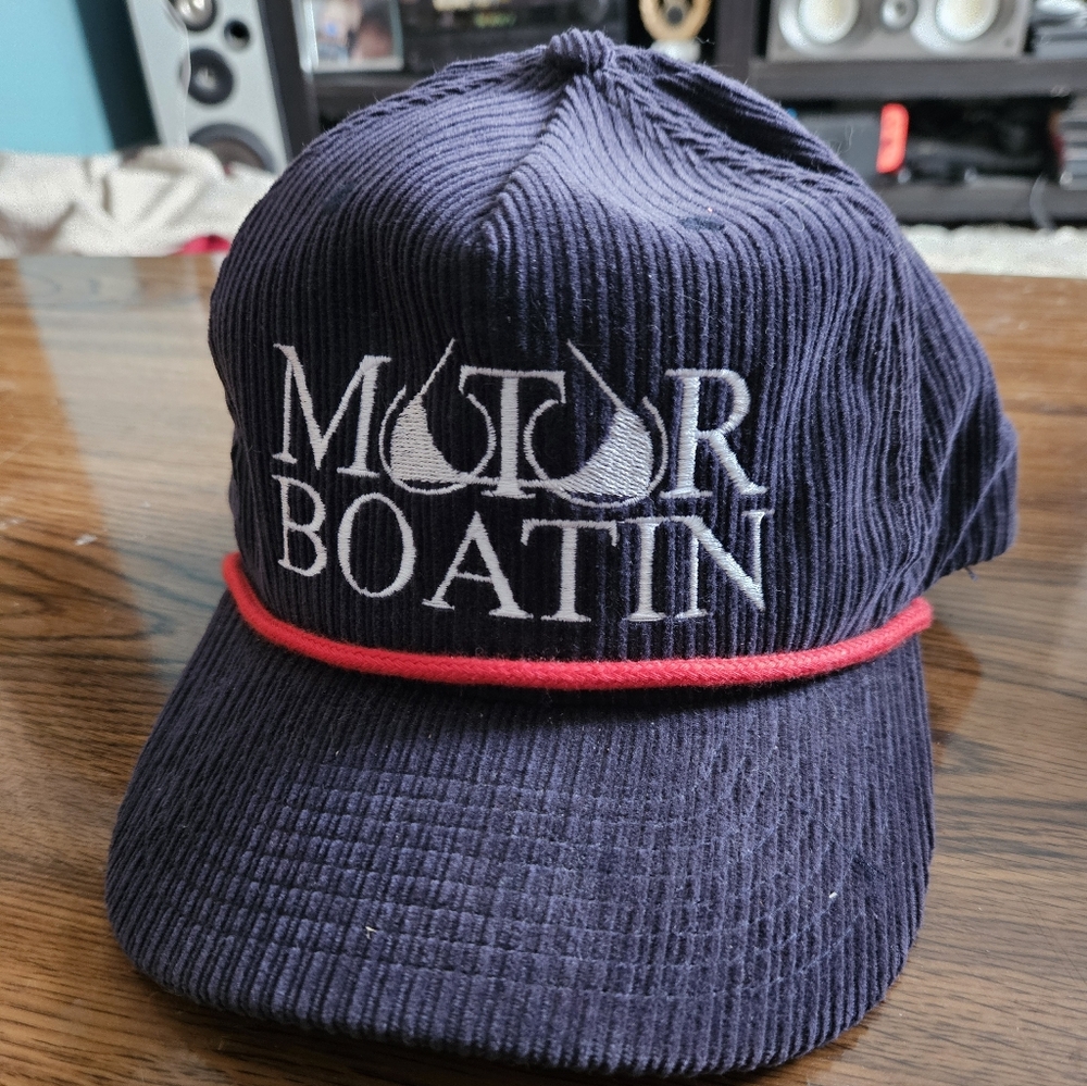 Motor Boatin Navy Rope-Trim Cap